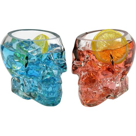 Lot de 2 verres à whisky en forme de tête de mort de 350 ml, parfaits pour la maison, les restaurants, les bars, les cadeaux et la décoration (1/5)