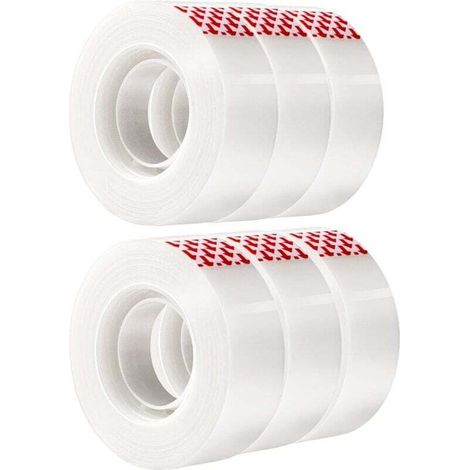 6er-Packung unsichtbare Klebebänder, 1,8 cm breit, 26 m lang - KZQ