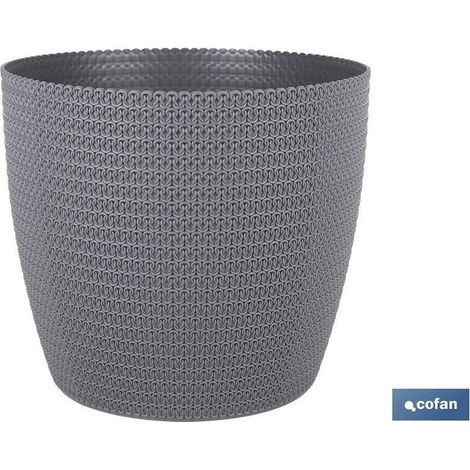 Pack de 10 pots tressés gris foncé PP 1,25 L (1/4)