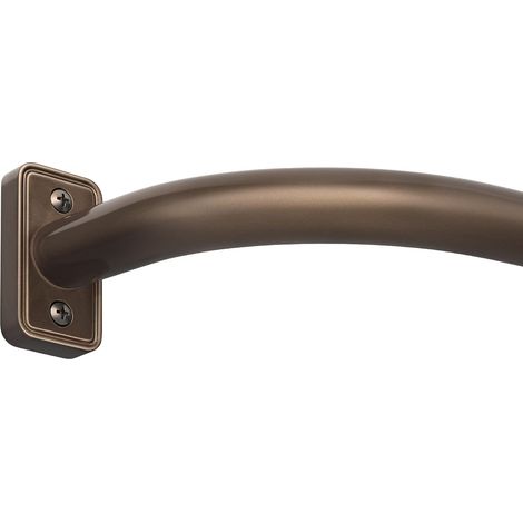 Tringle à Rideaux Extensible Enveloppant, 81-305 cm, ⌀ 25mm, Bronze (1/5)