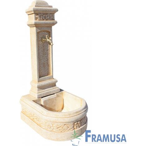 FUENTE DE PIEDRA ARTIFICIAL MURAL DE PARED MILETO OCRE PARA JARDIN (1/2)