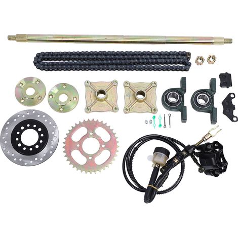 Kit d'essieu arrière Live Go Kart 25,5 pouces, robuste, poignée améliorée, pignon, moyeu, frein, disque de chaîne pour Quads ATV 50cc 70cc 90cc