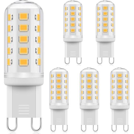 Ampoule LED G9 dimmable 3W Blanc Chaud 2700K, équivalente à une ampoule halogène G9 40W, économique sans scintillement pour éclairage domestique, lot de 6 pièces (1/5)
