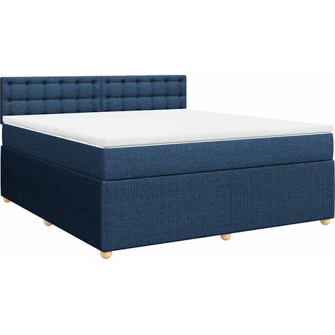 Maison Exclusive - Cama box spring con colchón tela azul 180x200 (1/5)