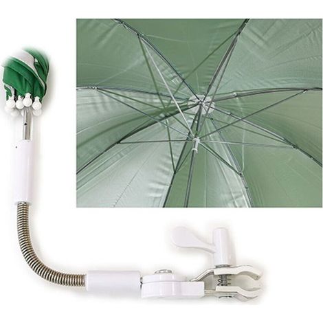 Ombrellone per sdraio sedia da mare spiaggia giardino piscina pieghevole 120 cm parasole con pinza inclinazione regolabile - colorigenerali: verde (1/2)
