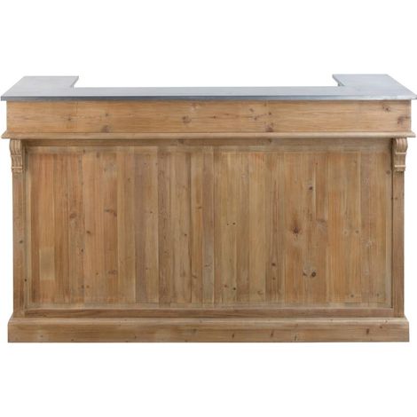 Made In Meubles – Meuble bar en bois recyclé 180 cm – 2 tiroirs et étagère – Ambiance festive pour intérieur – Poids 60 kg (1/5)