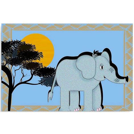 Tableau bois éléphant d'afrique - 100 x 70 cm (1/5)