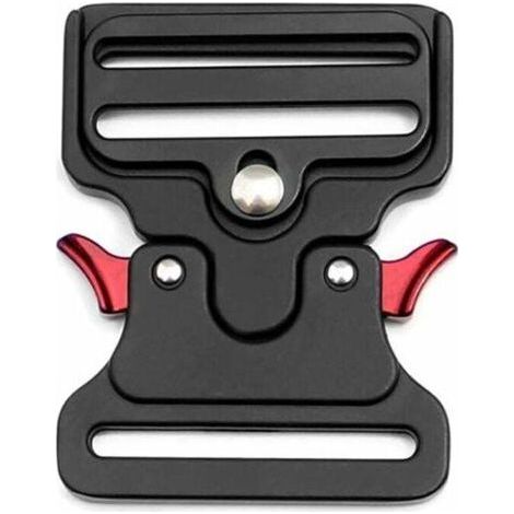Metal Boucle tactique en forme pour collier de chien, sacs, bagages, ceinture, vêtements (Noir, 50 mm de largeur) (1/4)