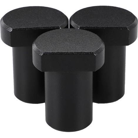 Lot de 3 Bouchons de Rabotage en Alliage D'aluminium Noir pour Établi, Serrage-joints Courts Adaptés Perçage de 19mm, pour Ponçage et Rabotage (1/5)