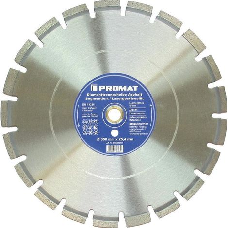 Disque à tronçonner diamant D. 300 mm perçage 25,4 mm soudé au laser 10 mm PROMAT (1/3)