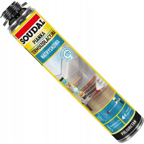 Mousse Thermo-Isolante Projetable Soudal, 700 ml, Pour Isolation Et Calfeutrage