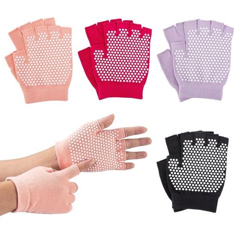 4 paia di guanti sportivi e da fitness antiscivolo senza dita, da 16 a 21 cm, per sport e fitness. (1/5)