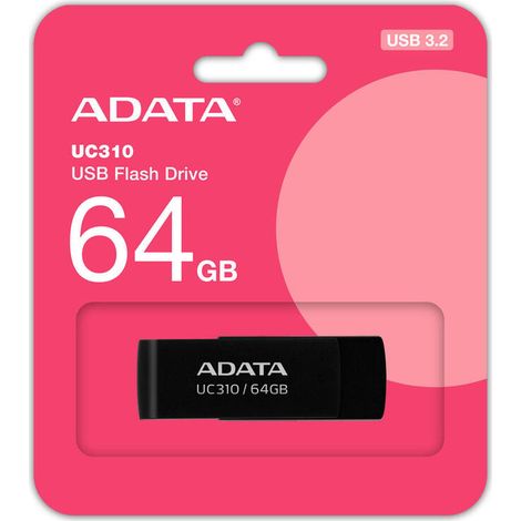 Adata uc310 64 gb, memoria usb negra, usb-a 3.2 gen 1
