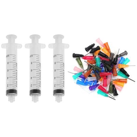 60 Pièces Seringue Plastique 10ML avec 3 Aiguilles, Outil Manuel Industriel Jetable à Vis (1/5)