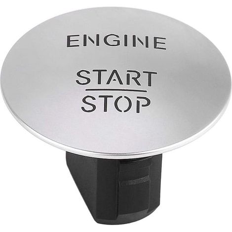 Bouton de démarrage moteur - Keyless Go Start Stop Bouton poussoir moteur Commutateur d'allumage Compatible avec Mercedes 2215450714 Argent (1/4)