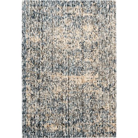 Tapis Tissé à Poils Courts "Puerto" Bleu & Beige 80 x 150 cm (1/2)