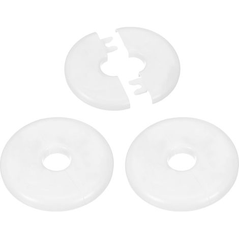 Cache Mitigeur Douche, 3pcs Écussons en ABS Garniture Robinet Douche Muraux pour 16.5mm, Décoration Rosace Robinet Coffrage Caches Tuyaux d'Eau Chauffage Plomberie Mural, Blanc (1/5)