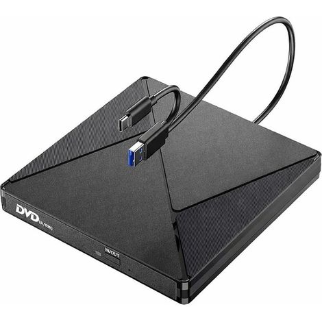 Lecteur CD/DVD Externe PC USB 3.0 & Type-C Graveur Portable (1/5)
