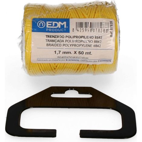 Bobine tressée en polypropylène EDM 8842 50m jaune (1/2)