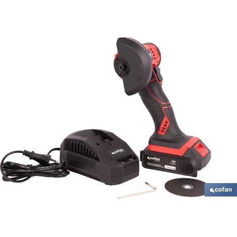Miniamoladora a batería 20 V 19500 rpm para discos de Ø76 mm, ligera y ergonómica. (1/4)