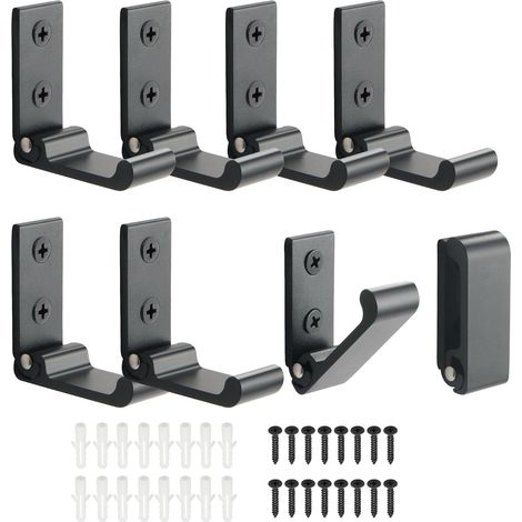 8-teiliges Set klappbarer Wandhaken für Badezimmer, Schraubhaken, 90-Grad-Klapphaken, Schwarz (1/5)