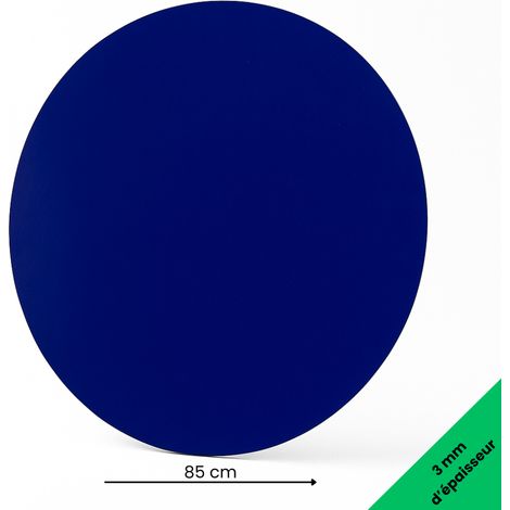 Panneau rond aluminium composite bleu diamètre 850 mm – Épaisseur 3 mm – Usage déco ou pro, intérieur/extérieur