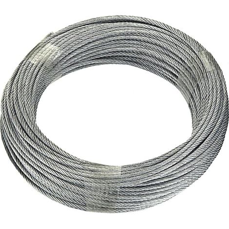 Câble en acier avec âme textile 20m x 4mm gainé plastique levage sécurisé manutention jardin bricolage