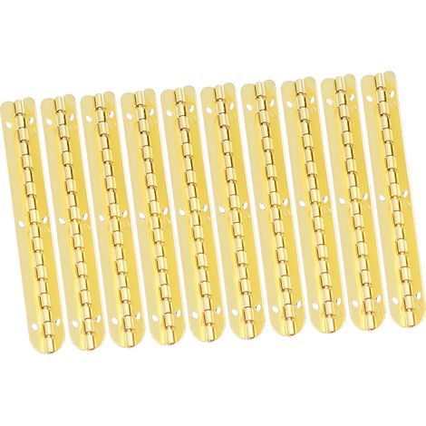 10 Stück 100-mm-Scharniere für ovale Holzkisten, 90-Grad-Scharniere, gelbe Scharniere, lange Laschenscharniere