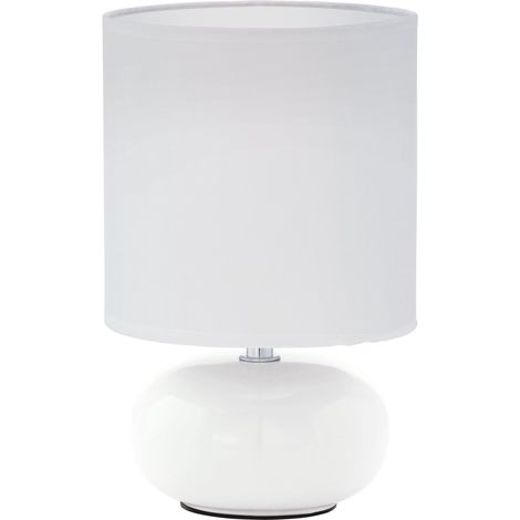 Lampe de table Trondio, lampe de bureau en céramique et tissu, lampe (1/5)