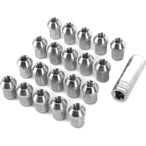 20 Stück Radmuttern aus Edelstahl, M12x1,5 Gewinde, universelles Autozubehör