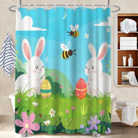 Rideau douche polyester 180x180 dessin voile de douche pour baignoire d’angle (1/5)