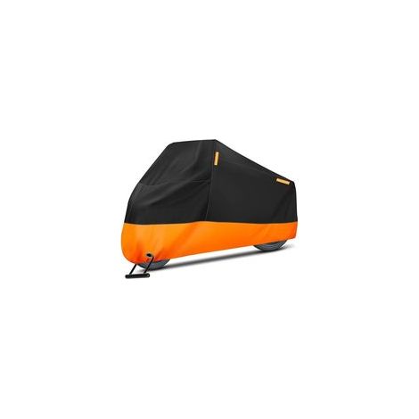 Housse Moto Impermeable, Bâche Protection Moto Exterieur Interieur Étanche, 210D Protection au Pluie poussière UV, Motorcycle Cover Hiver Été pour Moto Scooter Moto (245x105x125cm) (1/4)