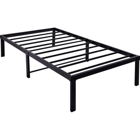 Lit plateforme 90x200 – cadre métal, silencieux, montage facile – sans sommier, idéal chambre ou salle d'invités (1/5)