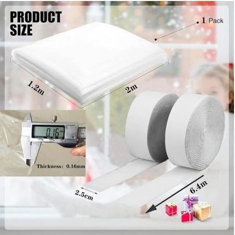 Film isolant pour fenêtre,Intérieur résistant à la chaleur,Kit isolant pour porte fenêtre,Film isolant transparent pour protection (1/5)