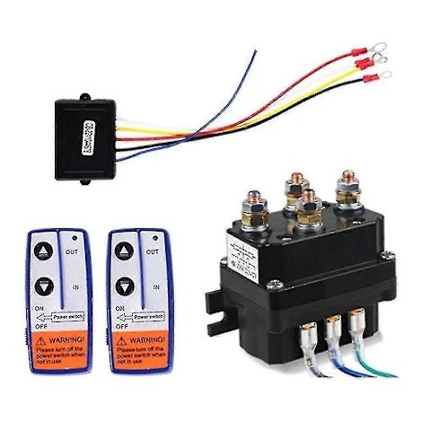 12V 250A Seilwinden-Fernbedienungsschalter, Seilwinden-Steuermagnetventil-Relais, Doppelfernbedienungsset für Autos, Motorräder und Geländefahrzeuge (1/5)