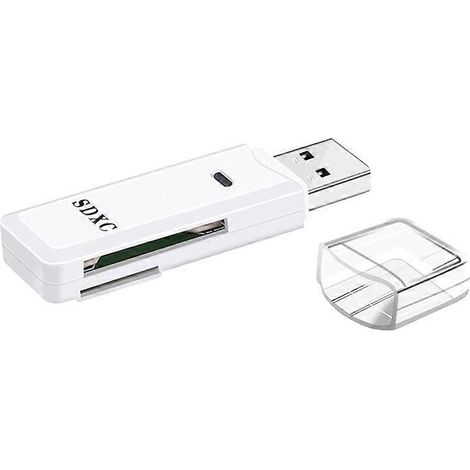 Lecteur de cartes SD/TF USB 3.0 2 en 1 : transmission de données haute vitesse jusqu'à 5 Gbit/s, compatible avec de nombreux appareils (PC, ordinateurs portables, appareils photo, etc.). (1/5)