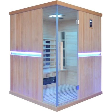 Bagno Italia Sauna 150x150 cm con 8 piastre infrarossi luci led e aromaterapia (1/3)