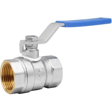 ARFOSA valvula esfera 1 h/h serie ligera pn25 , Válvula de esfera Serie Ligera PN25 Paso estándar Palanca ergonómica de color azul Cuerpo de latón CW617N cromado UNE EN (1/2)