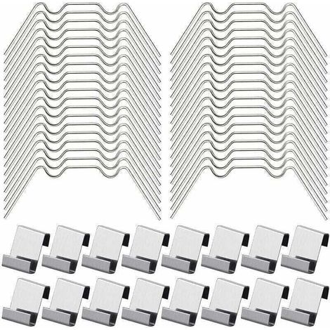 100Pcs Clips de Vitrage pour Serre Inclure 50Type W Serre Pinces en Acier Inoxydable et 50 Clips de Type Z pour Vitre de Serre,de