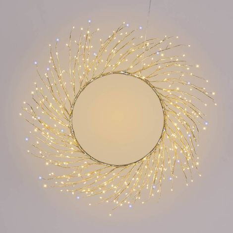 Couronne lumineuse de Noël 350 Micro LED blanc chaud et froid scintillante Tiglio ø75cm (1/5)