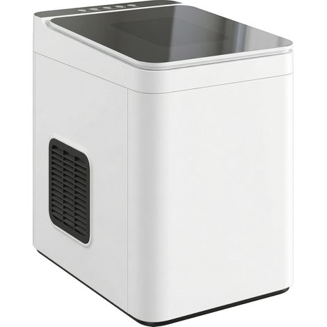 Sorbetière de table autonettoyante et compacte avec cuillère et panier, blanche