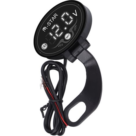 Voltmètre numérique LED pour moto, 9-24 V, intelligent et étanche, indicateur de batterie ABS précis pour une conduite en toute sécurité (1/5)