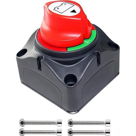 Interruptor de desconexión de batería de 12V-48V, interruptor de desconexión de batería, interruptor aislador de batería, interruptor de desconexión de batería de coche, para coches, barcos, camiones, (1/5)
