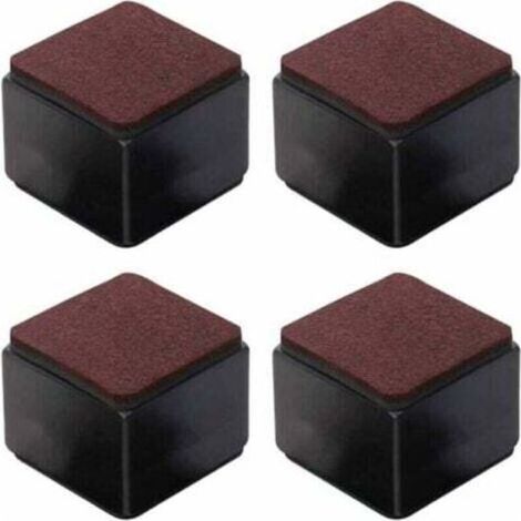 BUNTHAUS PA Lot de 4 rehausseurs de meubles autocollants en acier au carbone - 50 mm de hauteur, adaptés aux lits, canapés, armoires - carrés noirs (1/4)