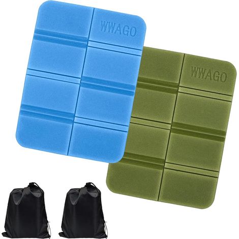 2 Pièces Coussin en Mousse Pliable Extérieur,Coussins de Siège Pliable avec Sacs de Rangement,Mini Tapis de Sol Camping Isolant,Étanche Tapis Thermique pour Camping Randonnée Pique-Nique (1/5)
