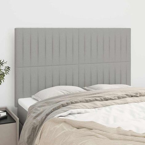 vidaXL Cabecero de cama gris claro 144x5x118/128 cm de tela (1/5)