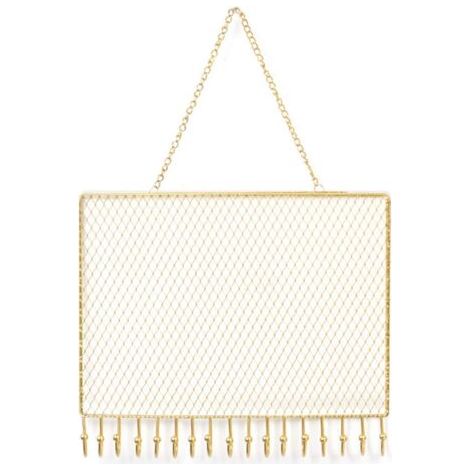 VtiziklOrganisateur de bijoux à suspendre, support mural en métal pour boucles d'oreilles avec crochets pour filles et femmes 25 x 21 cm (version horizontale).