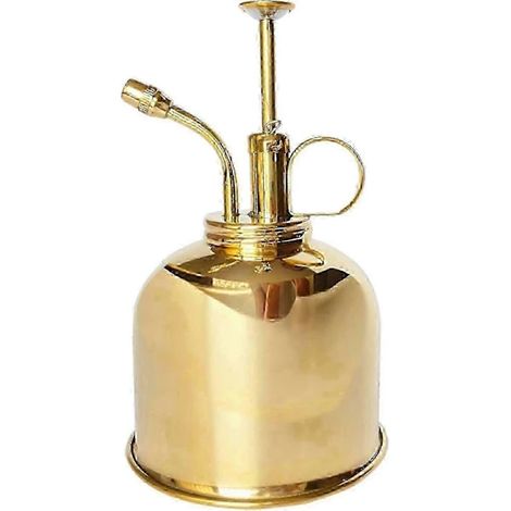 Vaporisateur d'eau décoratif de 300 ml pour plantes avec pompe, en laiton poli. (1/3)