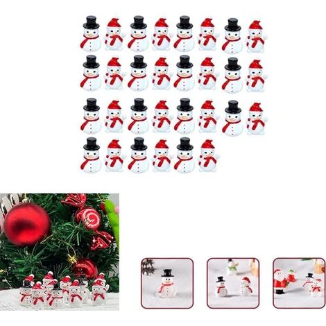 DECOR DE NOEL Bonhomme de Neige Decoration Noel, Mini Bonhomme de Neige,Adapté à la Décoration de Maison de Poupée de Noël 30pcs (1/5)