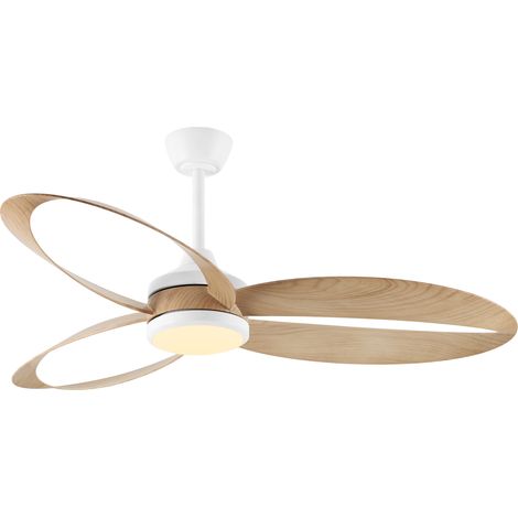 Parrot Uncle 132cm Butterfly Ceiling Fan with Light, Silent Reversible DC Motor, 6 Speeds, Remote Control, Modern Wood Effect Ceiling Fan (1/5)